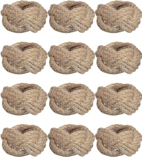 Nautische Serviettenringe, 12 Stück, Juteseil, rustikales Bauernhaus-Serviettenring-Set für Ernte, Thanksgiving, Weihnachten, Bauernhaus, Strand, Party-Dekoration, Hochzeit, Esstisch (12, Juteseil) von JOVIAL INTERNATIONAL