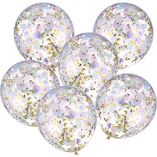 12 Stück Konfetti Ballon 12 Zoll Latex Ballon für Hochzeit Geburtstag Party Dekoration (Mehrfarbig) von JOVITEC