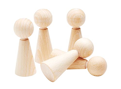 Figurenkegel aus Holz ca. 25x60 mm, 5 St - Spielfiguren aus Buche made in Austria von JOWE