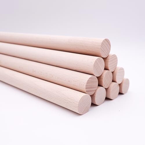 JOWE 10 Stk Rundstab aus Buche 10mm, Länge 100 cm - glatte Holzstäbe aus Buche - Made in Austria JOWE 10 Stk Rundstab aus Buche 10mm, Länge 100 cm - glatte Holzstäbe aus Buche - Made in Austria von JOWE