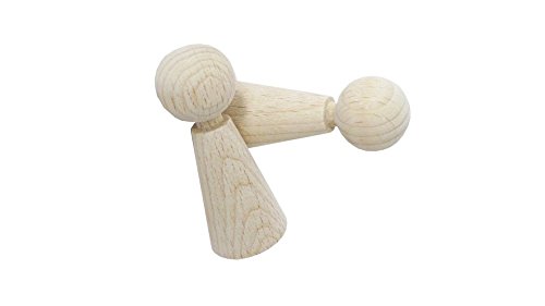 JOWE Figurenkegel aus Holz 10 STK, DM 23 mm, Höhe 60 mm - Spielfiguren aus Buche Made in Austria von JOWE