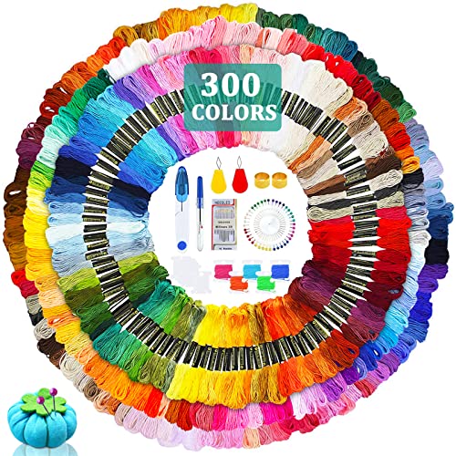 JOYBOY Stickgarn,323 Farben Kreuzstich Fäden+Werkzeuge,Embroidery Threads Regenbogenfarbe,Wird für Kreuzstichfaden,Kunsthandwerksdrehfaden,Basteltwist,Armbandfaden von JOYBOY
