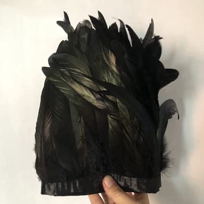 2M/17 Farben gefärbter Hühnerfederbesatz 15-20cm Schwanzfederbänder Hühnerfederbesatz-schwarz 2M/17 Farben gefärbter Hühnerfederbesatz 15-20cm Schwanzfederbänder Hühnerfederbesatz-schwarz von JOYDREAMDESIGN