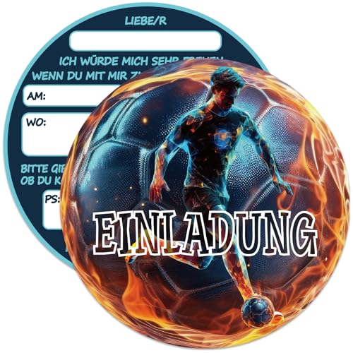 JOYEASE 12x Fussball Einladungskarten Kindergeburtstag Junge, Coole Einladung Fussball Geburtstag für Jungen und Mädchen JOYEASE 12x Fussball Einladungskarten Kindergeburtstag Junge, Coole Einladung Fussball Geburtstag für Jungen und Mädchen von JOYEASE