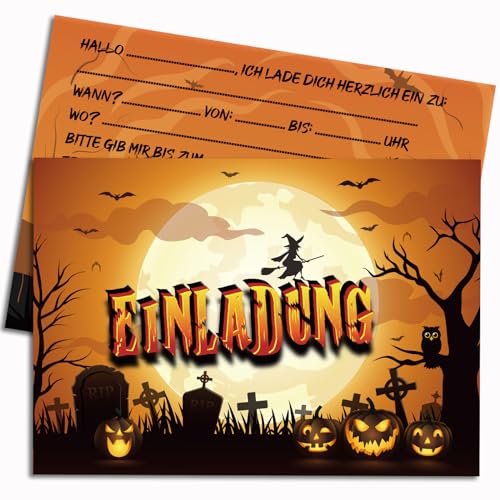 JOYEASE 15 x Halloween Einladungskarten Kinder - gruselige Einladung für Halloween Party - Witzige Einladungskarte zum Halloween Kindergeburtstag von JOYEASE