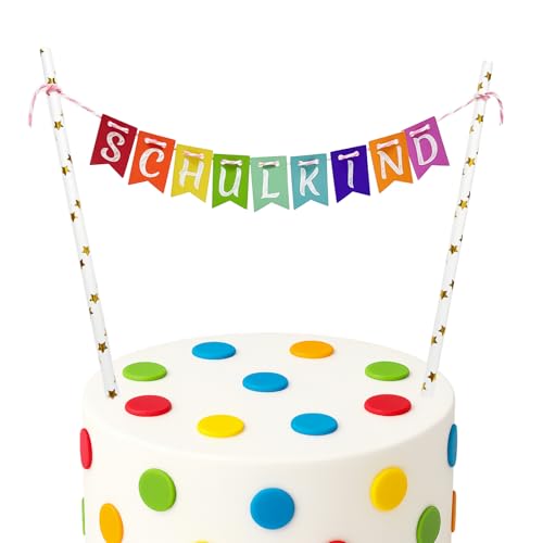 Schulkind Deko Einschulung Deko Cake Topper Schulkind Tortendeko Kuchendeko Schulanfang für Einschulung Party Schuleinführung von JOYEASE