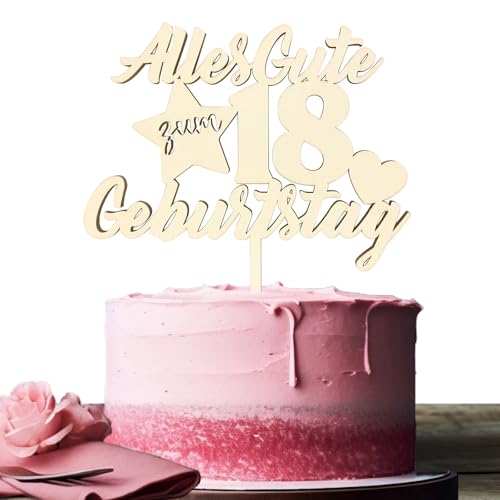 Tortendeko 18 Geburtstag Mädchen Junge aus Holz 5MM, Kuchendeko 18 Geburtstag Deko, Alles Gute zum 18. Geburtstag Cake Topper Tortendeko 18 Geburtstag Mädchen Junge aus Holz 5MM, Kuchendeko 18 Geburtstag Deko, Alles Gute zum 18. Geburtstag Cake Topper von JOYEASE
