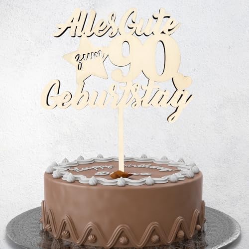 Tortendeko 90. Geburtstag Frau Mann aus Holz 5MM, Kuchendeko 90 Geburtstag Deko, Alles Gute zum 90 Geburtstag Cake Topper Tortendeko 90. Geburtstag Frau Mann aus Holz 5MM, Kuchendeko 90 Geburtstag Deko, Alles Gute zum 90 Geburtstag Cake Topper von JOYEASE