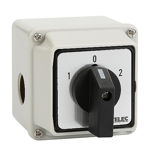 JOYELEC Universal-Schalter, drehbar, LW26-20/D202.2, 660 V, 20 A, ON-OFF-ON, 3 Positionen, 2 Phasen, 8 Klemmen CE von JOYELEC