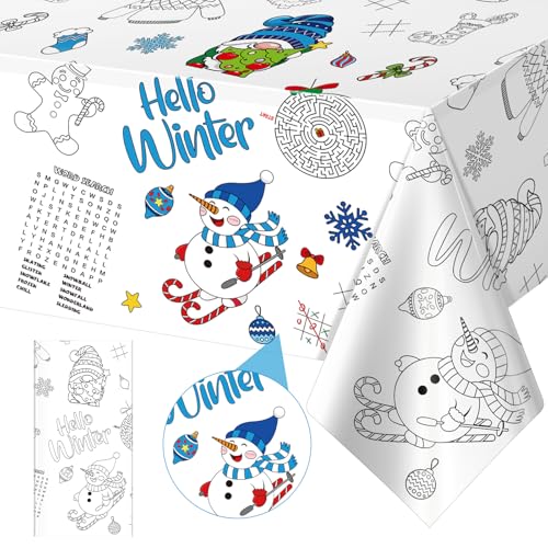 Ausmaltischdecke Weihnachten Kinder, 274x 137 cm Maltischdecke für Kinder, Papier-Tischdecke Weihnachten, Deko Weihnachten, Basteln Weihnachten Kinder Ausmaltischdecke Weihnachten Kinder, 274x 137 cm Maltischdecke für Kinder, Papier-Tischdecke Weihnachten, Deko Weihnachten, Basteln Weihnachten Kinder von JOYELL