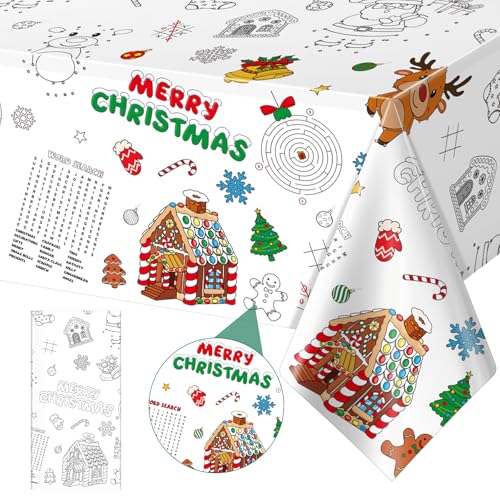 1 Blatt Tischdecke zum Ausmalen Weihnachten, 137 x 274 cm Papier-Tischdecke Weihnachten, Maltischdecke für Kinder, Deko Weihnachten, Geschenkidee Weihnachten 1 Blatt Tischdecke zum Ausmalen Weihnachten, 137 x 274 cm Papier-Tischdecke Weihnachten, Maltischdecke für Kinder, Deko Weihnachten, Geschenkidee Weihnachten von JOYELL