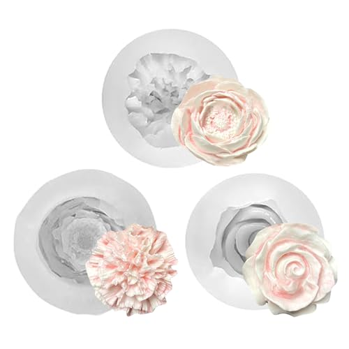 3 Stück 3D Silikonform Blumen, Rosen Nelke Pfingstrose Silikonformen, Blumen Kerzenform Gießformen Kerzen für die Herstellung von handgefertigten Duftkerzen, Seifen, Gips Harzhandwerk 3 Stück 3D Silikonform Blumen, Rosen Nelke Pfingstrose Silikonformen, Blumen Kerzenform Gießformen Kerzen für die Herstellung von handgefertigten Duftkerzen, Seifen, Gips Harzhandwerk von JOYIAL
