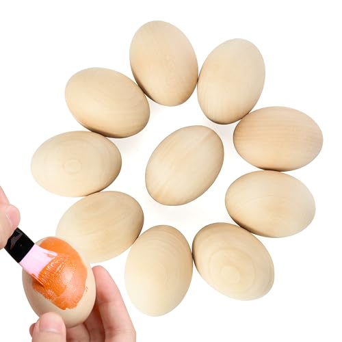 JOYIN 10 Stück Ostereier aus Holz, 6 cm unlackiertes Holzeier-Set, künstliche künstliche Eier, Holzeier, Dekorationen, Ornamente für Ostereiersuche, Osterkunst und -handwerk, Malaktivitäten JOYIN 10 Stück Ostereier aus Holz, 6 cm unlackiertes Holzeier-Set, künstliche künstliche Eier, Holzeier, Dekorationen, Ornamente für Ostereiersuche, Osterkunst und -handwerk, Malaktivitäten von JOYIN