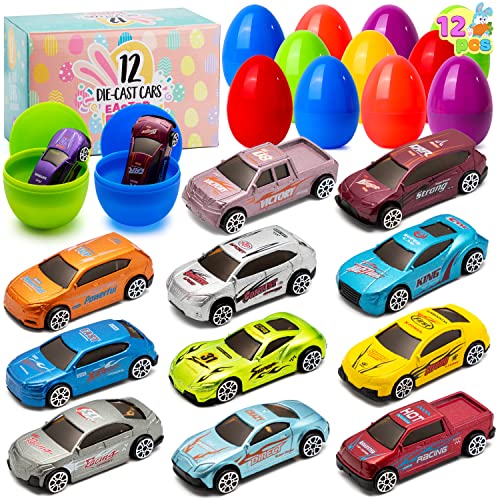 JOYIN 12 Stück mit Druckgusswagen gefüllte Ostereier, bunt vorgefüllte Kunststoff Ostern Eier mit verschiedenen Druckgussautos für Ostern Partyzubehör, Osterkorb Füllstoffe, Osternest, Spielzeug JOYIN 12 Stück mit Druckgusswagen gefüllte Ostereier, bunt vorgefüllte Kunststoff Ostern Eier mit verschiedenen Druckgussautos für Ostern Partyzubehör, Osterkorb Füllstoffe, Osternest, Spielzeug von JOYIN