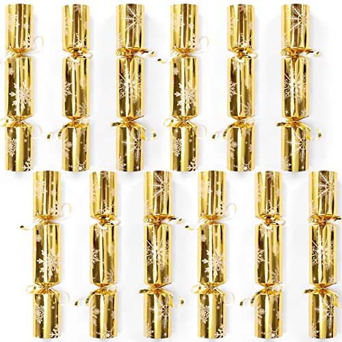 JOYIN 12er-Pack Xmas Geschenk-Tischgeschenke mit goldenem Schneeflocken-Design, ohne Druckknopf, mit Party-Geschenkzubehör für Kinder und Erwachsene, Weihnachtsfeiern, Abendessen und Feiertage JOYIN 12er-Pack Xmas Geschenk-Tischgeschenke mit goldenem Schneeflocken-Design, ohne Druckknopf, mit Party-Geschenkzubehör für Kinder und Erwachsene, Weihnachtsfeiern, Abendessen und Feiertage von JOYIN