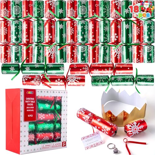 JOYIN 18er-Pack Tischgeschenke für Weihnachtspartys ohne Druckknopf Weihnachtsgeschenke mit Schneeflocken ohne Druckknopf in Rot und Grün als Weihnachtsstrumpffüller Partyzubehör Dekorationen JOYIN 18er-Pack Tischgeschenke für Weihnachtspartys ohne Druckknopf Weihnachtsgeschenke mit Schneeflocken ohne Druckknopf in Rot und Grün als Weihnachtsstrumpffüller Partyzubehör Dekorationen von JOYIN