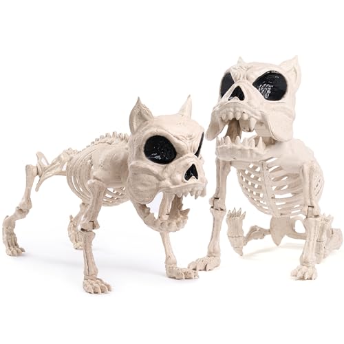 JOYIN 2 Pcs 30,5 cm Halloween Skelett Hundeskelett für Halloween Dekoration Hundeknochen aus Kunststoff mit Gelenken für Requisiten, gruselige Szenen JOYIN 2 Pcs 30,5 cm Halloween Skelett Hundeskelett für Halloween Dekoration Hundeknochen aus Kunststoff mit Gelenken für Requisiten, gruselige Szenen von JOYIN