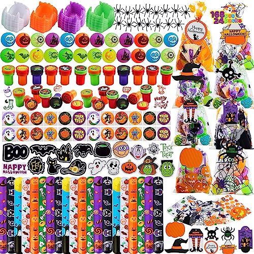 JOYIN 24 Stück vorverpackte Halloween-Spielzeug-Sets für Kinder inklusive Vampirzähne, Hüpfbälle, Spinnen, Halloween-Stempel, Aufkleber, für Halloween Süßes oder Saures, Party Geschenk-Set JOYIN 24 Stück vorverpackte Halloween-Spielzeug-Sets für Kinder inklusive Vampirzähne, Hüpfbälle, Spinnen, Halloween-Stempel, Aufkleber, für Halloween Süßes oder Saures, Party Geschenk-Set von JOYIN