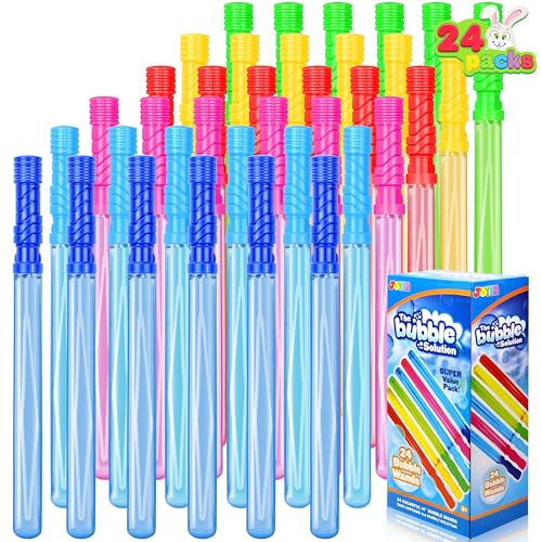 JOYIN 24 große Seifenblasenstäbe Bulk Bubbles (2 Dutzend, 14 Zoll) für Sommerspielzeug, Aktivitäten im Innen- und Außenbereich, Seifenblasen, Partyzubehör für Kinder von JOYIN