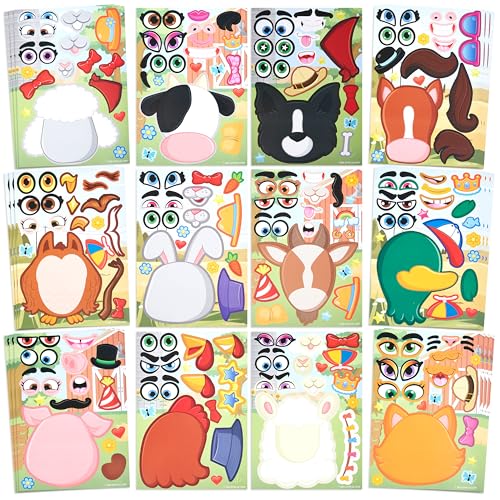 JOYIN 36 Stück Tier Aufkleber Kinder, Sticker Aufkleber Set, Make-a-Face Aufkleber, Kleine Geschenke für Kinder, Kindergeburtstag Gastgeschenke, Mitgebsel Kindergeburtstag ab 3 Jahren(Bauernhof-Tier) JOYIN 36 Stück Tier Aufkleber Kinder, Sticker Aufkleber Set, Make-a-Face Aufkleber, Kleine Geschenke für Kinder, Kindergeburtstag Gastgeschenke, Mitgebsel Kindergeburtstag ab 3 Jahren(Bauernhof-Tier) von JOYIN