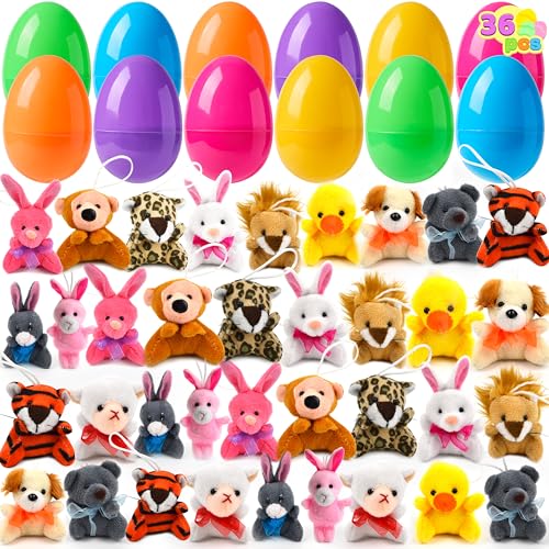 JOYIN 36 vorgefüllte Ostereier gefüllt mit Plüschtierspielzeug für Kinder, Kleinkinder, Ostereiersuche, Osterkörbchenfüller, Ostergeschenk für Kinder, Ostergeschenk für Klassenzimmer JOYIN 36 vorgefüllte Ostereier gefüllt mit Plüschtierspielzeug für Kinder, Kleinkinder, Ostereiersuche, Osterkörbchenfüller, Ostergeschenk für Kinder, Ostergeschenk für Klassenzimmer von JOYIN