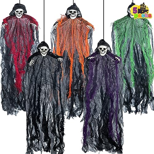 JOYIN 5 Stück Halloween hängende Sensenmänner, 70,1 cm, hängende Skelett Geister für Beste Halloween Innen- und Außendekorationen, Spukhaus Deko JOYIN 5 Stück Halloween hängende Sensenmänner, 70,1 cm, hängende Skelett Geister für Beste Halloween Innen- und Außendekorationen, Spukhaus Deko von JOYIN