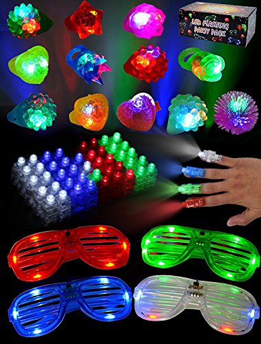 JOYIN 60 LED Spielwaren Party Zubehör Mitgebsel für Kinder Kindergeburtstag Gastgeschenke -44 LED Fingerlicht Fingerring Leuchtringe 12 LED Blinkend Ringe und 4 LED Brille JOYIN 60 LED Spielwaren Party Zubehör Mitgebsel für Kinder Kindergeburtstag Gastgeschenke -44 LED Fingerlicht Fingerring Leuchtringe 12 LED Blinkend Ringe und 4 LED Brille von JOYIN