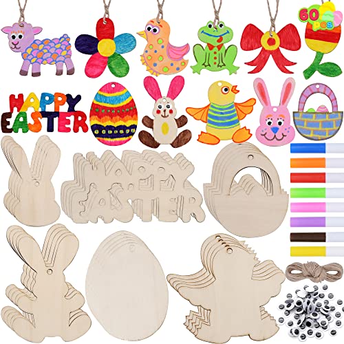 JOYIN 60 Stück unfertige Holz Ostern Ornamente, Ostern Basteln Kinder Holz, Form Ausschnitte mit Löchern, Hang Tags, Gunst Tags, Geschenk Tags, Tags für Kinder Ostern Party Supplies DIY Dekor JOYIN 60 Stück unfertige Holz Ostern Ornamente, Ostern Basteln Kinder Holz, Form Ausschnitte mit Löchern, Hang Tags, Gunst Tags, Geschenk Tags, Tags für Kinder Ostern Party Supplies DIY Dekor von JOYIN