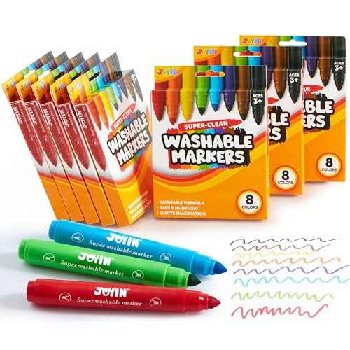 JOYIN 64 Stück Auswaschbar Filzstifte Set für Zeichnung,8 verschiedenen Farben Filzstifte für Tafel, Whiteboard und Fenster,Ungiftige and Farbig Markers Set für Kinder ab 3 Jahr und Erwachsene JOYIN 64 Stück Auswaschbar Filzstifte Set für Zeichnung,8 verschiedenen Farben Filzstifte für Tafel, Whiteboard und Fenster,Ungiftige and Farbig Markers Set für Kinder ab 3 Jahr und Erwachsene von JOYIN