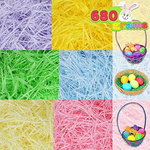 JOYIN 680g Ostergras Raffia Hamper Shreds, Geschreddertes SeidenPapier mit 6 Farben gelten Oster Party, Osternest, Osterei Dekoration, Klassenzimmer Eventdekoration, Osterkorb Füllstoff JOYIN 680g Ostergras Raffia Hamper Shreds, Geschreddertes SeidenPapier mit 6 Farben gelten Oster Party, Osternest, Osterei Dekoration, Klassenzimmer Eventdekoration, Osterkorb Füllstoff von JOYIN