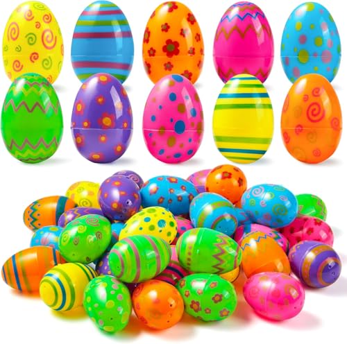 JOYIN 72 Stück Kunststoff Bedruckte helle Ostereier 5,8 cm hoch für Osterjagd, Korbfüller, Klassenzimmer-Preisbedarf, Füllung von Leckereien und Partygeschenken JOYIN 72 Stück Kunststoff Bedruckte helle Ostereier 5,8 cm hoch für Osterjagd, Korbfüller, Klassenzimmer-Preisbedarf, Füllung von Leckereien und Partygeschenken von JOYIN