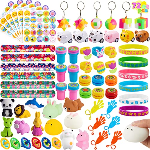 JOYIN 72 teiliges Oster Partygeschenke-Set, Klebehände, Stempel, Armbänder, Schlüsselanhänger, Ringe, Aufkleber für Osterkörbchen, Oster-Goodie-Bag-Füller, Ostereier-Füller-Spielzeug JOYIN 72 teiliges Oster Partygeschenke-Set, Klebehände, Stempel, Armbänder, Schlüsselanhänger, Ringe, Aufkleber für Osterkörbchen, Oster-Goodie-Bag-Füller, Ostereier-Füller-Spielzeug von JOYIN