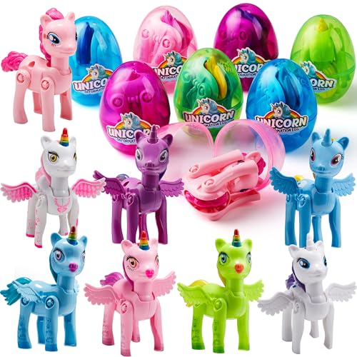 JOYIN 8 Pack gefüllte Jumbo Ostereier mit Deformations Einhorn Pony Spielzeug, 8.89cm gefüllte Eier für die Ostereiersuche Osterkörbe Stuffer Klassenzimmerpreise JOYIN 8 Pack gefüllte Jumbo Ostereier mit Deformations Einhorn Pony Spielzeug, 8.89cm gefüllte Eier für die Ostereiersuche Osterkörbe Stuffer Klassenzimmerpreise von JOYIN