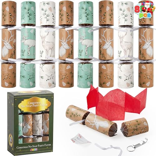 JOYIN 8 Stück Weihnachten Party Favor Non-Snap Party Tischgeschenke mit Rentier Design Holiday Party Favor Supplies für Kinder und Erwachsene, Weihnachtsfeiern, Abendessen und Feiertage JOYIN 8 Stück Weihnachten Party Favor Non-Snap Party Tischgeschenke mit Rentier Design Holiday Party Favor Supplies für Kinder und Erwachsene, Weihnachtsfeiern, Abendessen und Feiertage von JOYIN