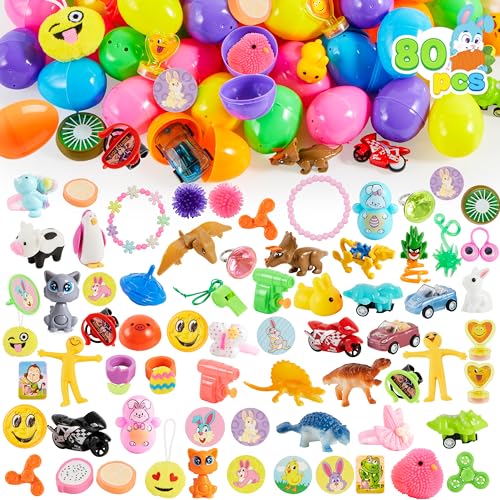 JOYIN 80 Packungen vorgefüllte Ostereier mit Spielzeugen und Aufklebern, 6 cm, 80 Bunte Ostereier für Osterkörbchen, Osterparty-Gastgeschenke, Ostereiersuche, Klassenzimmer-Events JOYIN 80 Packungen vorgefüllte Ostereier mit Spielzeugen und Aufklebern, 6 cm, 80 Bunte Ostereier für Osterkörbchen, Osterparty-Gastgeschenke, Ostereiersuche, Klassenzimmer-Events von JOYIN