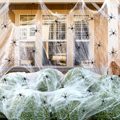 JOYIN 82.9 ㎡ Gefälschte Super Stretch Spinnennetz Spinnweben Halloween Party Dekoration Zubehör für Indoor und Outdoor von JOYIN