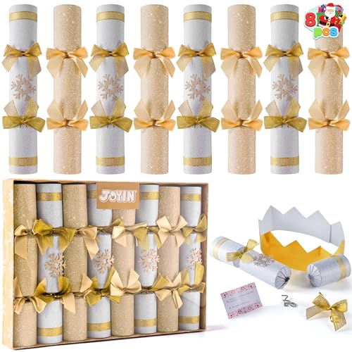 JOYIN 8Pack nicht einrastende Weihnachts-Partygeschenke goldene und weiße Schneeflocken-Party-Tischgeschenke inklusive Partyhut Witze und Geschenke Weihnachtsgeschenke Preise für Weihnachtsessen JOYIN 8Pack nicht einrastende Weihnachts-Partygeschenke goldene und weiße Schneeflocken-Party-Tischgeschenke inklusive Partyhut Witze und Geschenke Weihnachtsgeschenke Preise für Weihnachtsessen von JOYIN