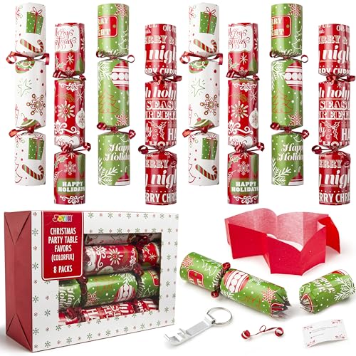 JOYIN 8er-Pack Weihnachtsgeschenk-Tischgeschenke mit nicht aufklappbaren Schriftstücken, Tischgeschenke für die Party mit Partyzubehör für Kinder und Erwachsene JOYIN 8er-Pack Weihnachtsgeschenk-Tischgeschenke mit nicht aufklappbaren Schriftstücken, Tischgeschenke für die Party mit Partyzubehör für Kinder und Erwachsene von JOYIN