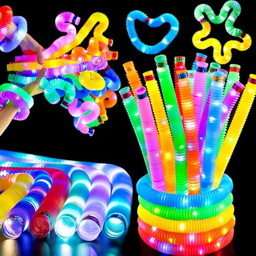 JOYIN 9 Stück LED Knicklicht Pop Tubes, Leuchtende Sensorik Spielzeuge & Biegsame Röhren, Perfekt Als Halloween Party Deko, Mitgebsel Für Kinder Und Fidget Toy JOYIN 9 Stück LED Knicklicht Pop Tubes, Leuchtende Sensorik Spielzeuge & Biegsame Röhren, Perfekt Als Halloween Party Deko, Mitgebsel Für Kinder Und Fidget Toy von JOYIN