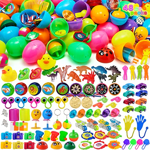 JOYIN 96 Ostereier mit Spielzeug im Inneren, 48 vorgefüllte Ostereier mit beliebten, sortierten Spielzeugen für Kinder, Jungen und Mädchen, Osterparty-Geschenke, Ostereiersuche, Korbfüller JOYIN 96 Ostereier mit Spielzeug im Inneren, 48 vorgefüllte Ostereier mit beliebten, sortierten Spielzeugen für Kinder, Jungen und Mädchen, Osterparty-Geschenke, Ostereiersuche, Korbfüller von JOYIN