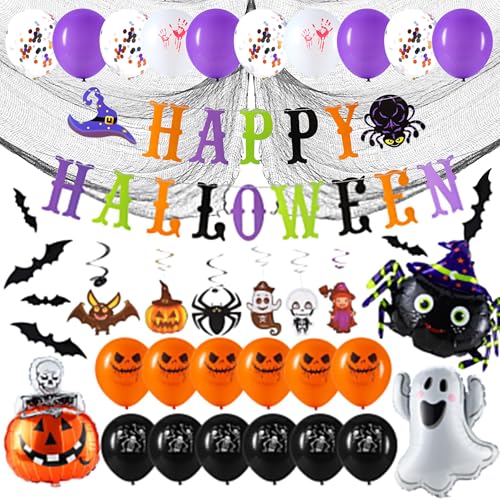 JOYIN Halloween Hängende Wirbel-Dekoration mit Geister-Kürbis- und Hexenmotiven. Hochwertige Partydekoration für drinnen und draußen für das Homeoffice und festliche Räume von JOYIN