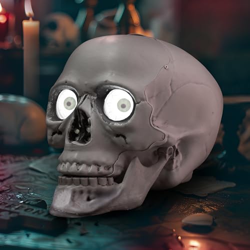 JOYIN Halloween Totenkopf Tischdekoration, gruseliger Totenkopf Tischaufsatz mit blinkenden Augen und beweglichen Augäpfeln für Halloween Party Dekoration Spukhaus Deko JOYIN Halloween Totenkopf Tischdekoration, gruseliger Totenkopf Tischaufsatz mit blinkenden Augen und beweglichen Augäpfeln für Halloween Party Dekoration Spukhaus Deko von JOYIN