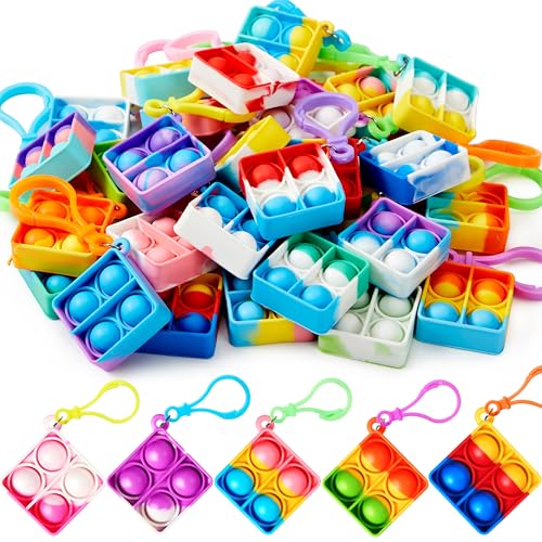 JOYIN Pop-Schlüsselanhänger, Mini-Fidget-Spielzeug, Großpackung, 30 Stück, Partygeschenke für Kinder von 4–8, 8–12 Jahren, Goodie Bag Stuffers für Klassenzimmerpreise, sensorisches Fidget-Spielzeug von JOYIN