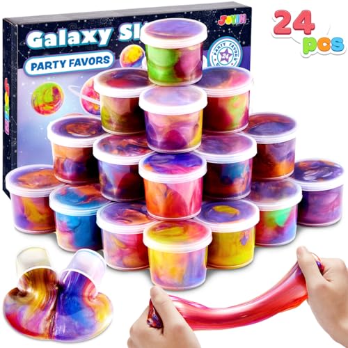 JOYIN Slime Kit, 24 Pack Galaxy Slime Cup Partygeschenke –Fluffy, Nicht klebrig, schmutzfrei, streßabbauend, Schleim Kits für Mädchen und Jungen – Kindergeburtstag Mitgebsel Set von JOYIN