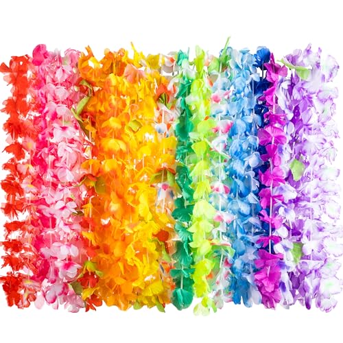 JOYIN Spielzeug, 24 Stück, hawaiianische Leis Bulk, tropische Blume, Lei, Hawaii, Strand, Hawaii, Luau, Partyzubehör, Dekoration, Geburtstagsparty-Zubehör von JOYIN