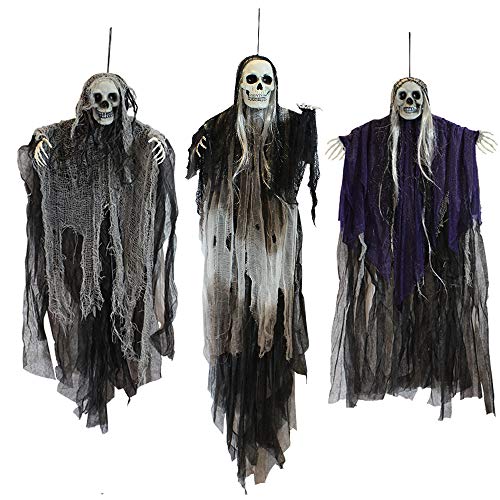Joyin Hängende Halloween-Dekoration, Skelett, Geist, Sensenmann, 3 Stück von JOYIN