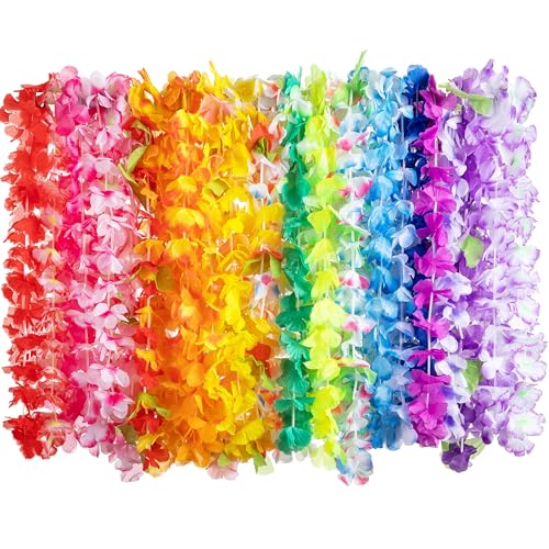 JOYIN 36 Stücke Hawaii Blumenketten Hawaiikette Halskette Tropischen Hawaiianischen Luau Blumen Lei für Kleid, Party Favors, Strand und Themenbezogenen Geburtstage(3 Dutzend) von JOYIN