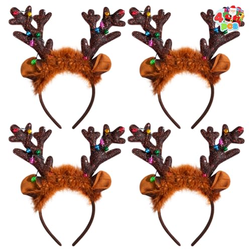 Leuchtender Weihnachts-Rentier Stirnband, Weihnachts-Stirnbänder für Weihnachtsbedarf und Feiertagsfeiern, Gastgeschenke (Einheitsgröße) von JOYIN