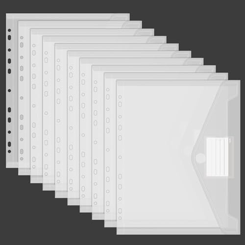 10 Stück Dokumententasche A4, Wasserdichte Dokumentenmappe A4, 11 Lochrand Sammelmappen A4 mit Etikettentasche, Mappen für Dokumente Organisieren, Bürobedarf, Hausaufgaben 10 Stück Dokumententasche A4, Wasserdichte Dokumentenmappe A4, 11 Lochrand Sammelmappen A4 mit Etikettentasche, Mappen für Dokumente Organisieren, Bürobedarf, Hausaufgaben von JOYIT