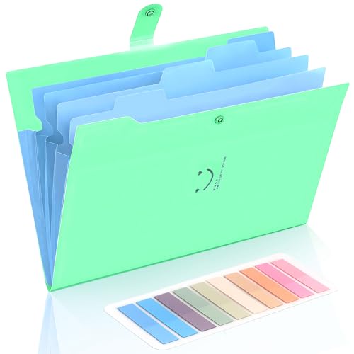 Dokumentenmappe A4, Fächermappe A4 mit 200-Etiketten, 5-Fächer Mappe A4, Sammelmappe A4 mit Druckknopf für Zuhause, Büro, Schule Und Auf Reisen von JOYIT